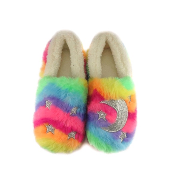 girls rainbow slippers